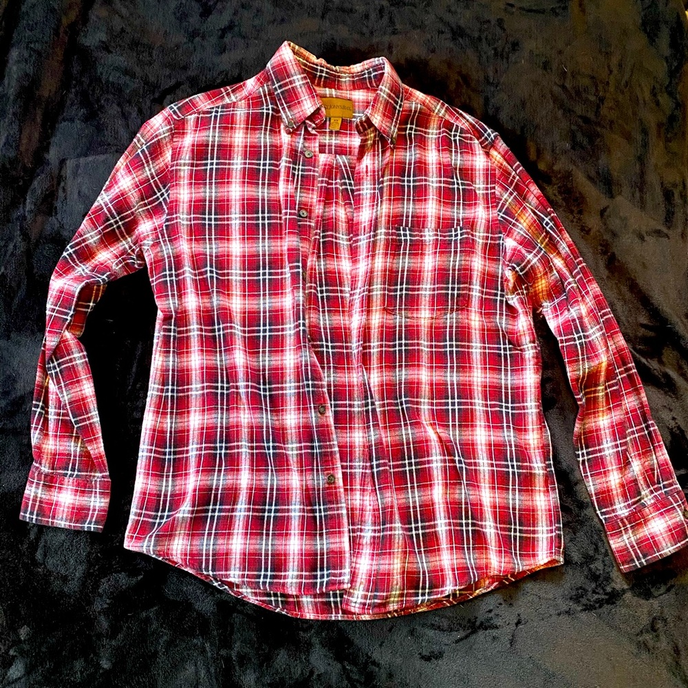 Red plaid button up flannel